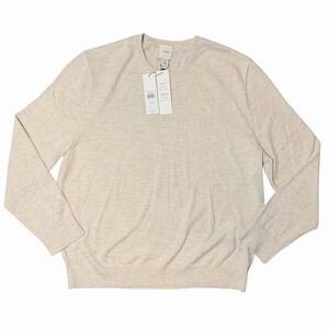 Calvin Klein Men's Extra Fine Merino Wool Blend‎ V-Neck Sweater -2XL Beige